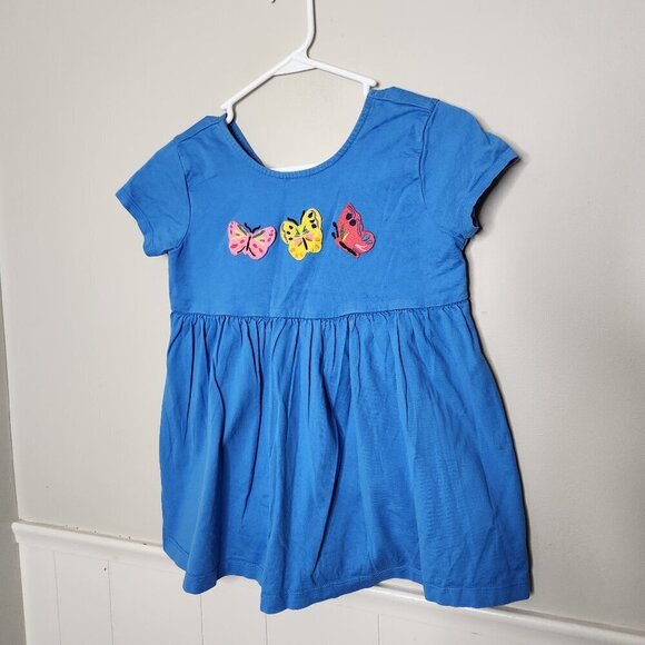 HANNA ANDERSSON Blue Butterfly Applique Crossback Tee - Picture 1 of 5